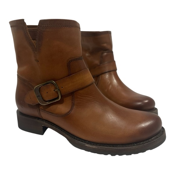 Frye Veronica Brown Leather Ankle Bootie Size 8.5 - Picture 2 of 14